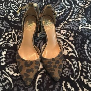 Vince Camuto leopard block heel